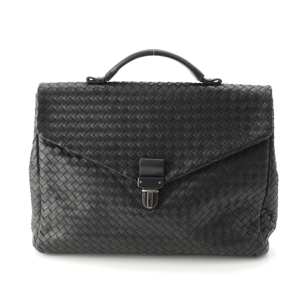 Bottega Veneta Intrecciato Briefcase Black